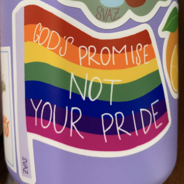 God's Promise Not Your Pride - Rainbow Flag Sticker